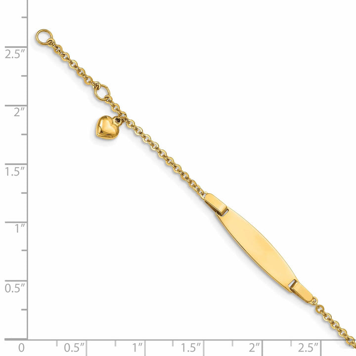 14k Heart Baby ID Bracelet