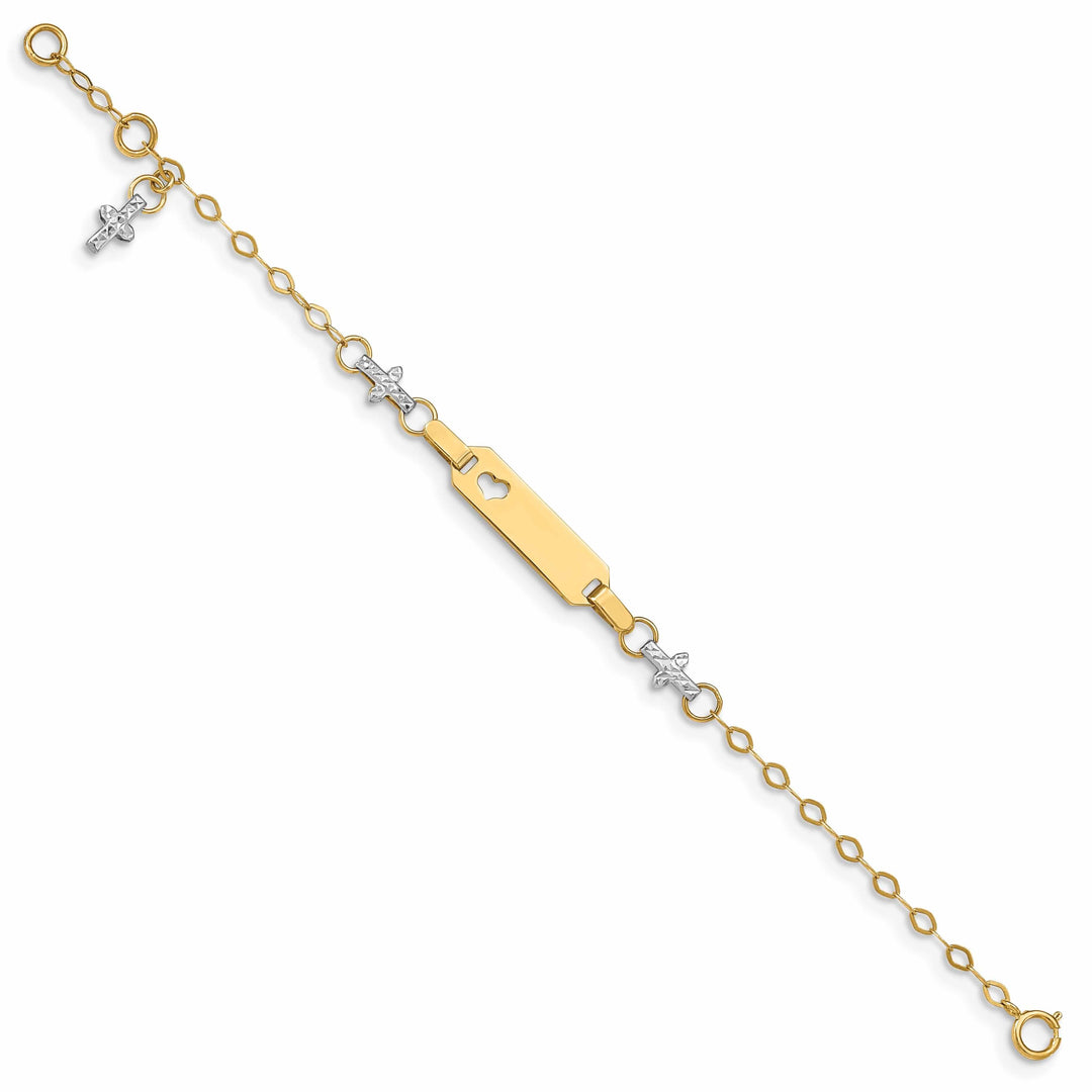 14k Cross Baby ID Bracelet