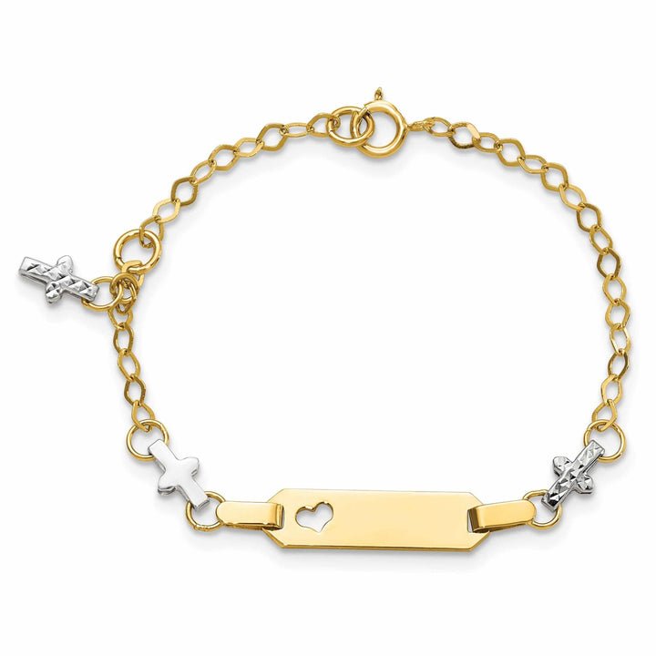 14k Cross Baby ID Bracelet