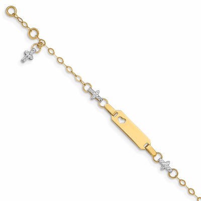 14k Cross Baby ID Bracelet at $ 185.93 only from Jewelryshopping.com