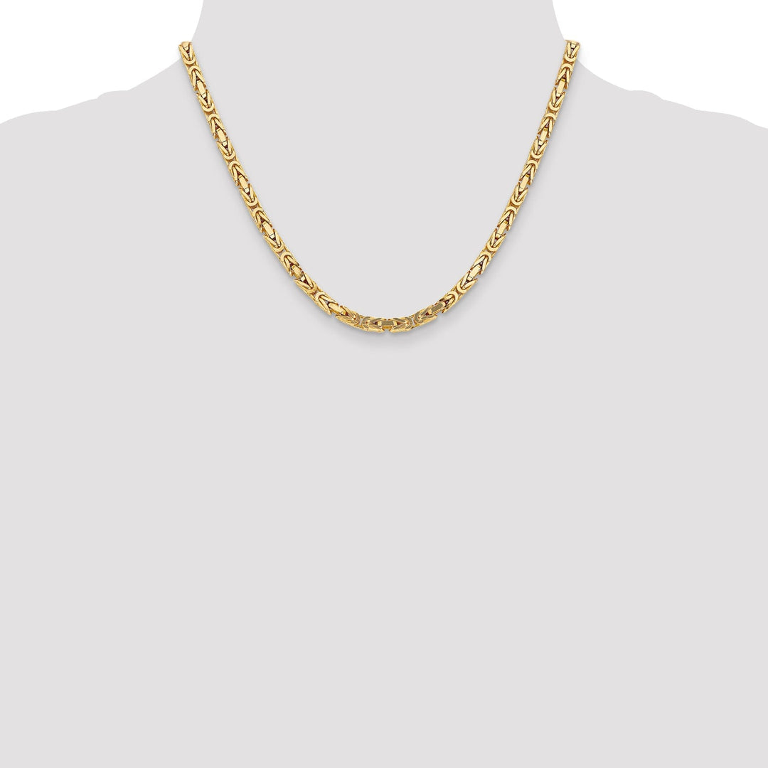 14k Yellow Gold Polish 4.00-mm Byzantine Chain