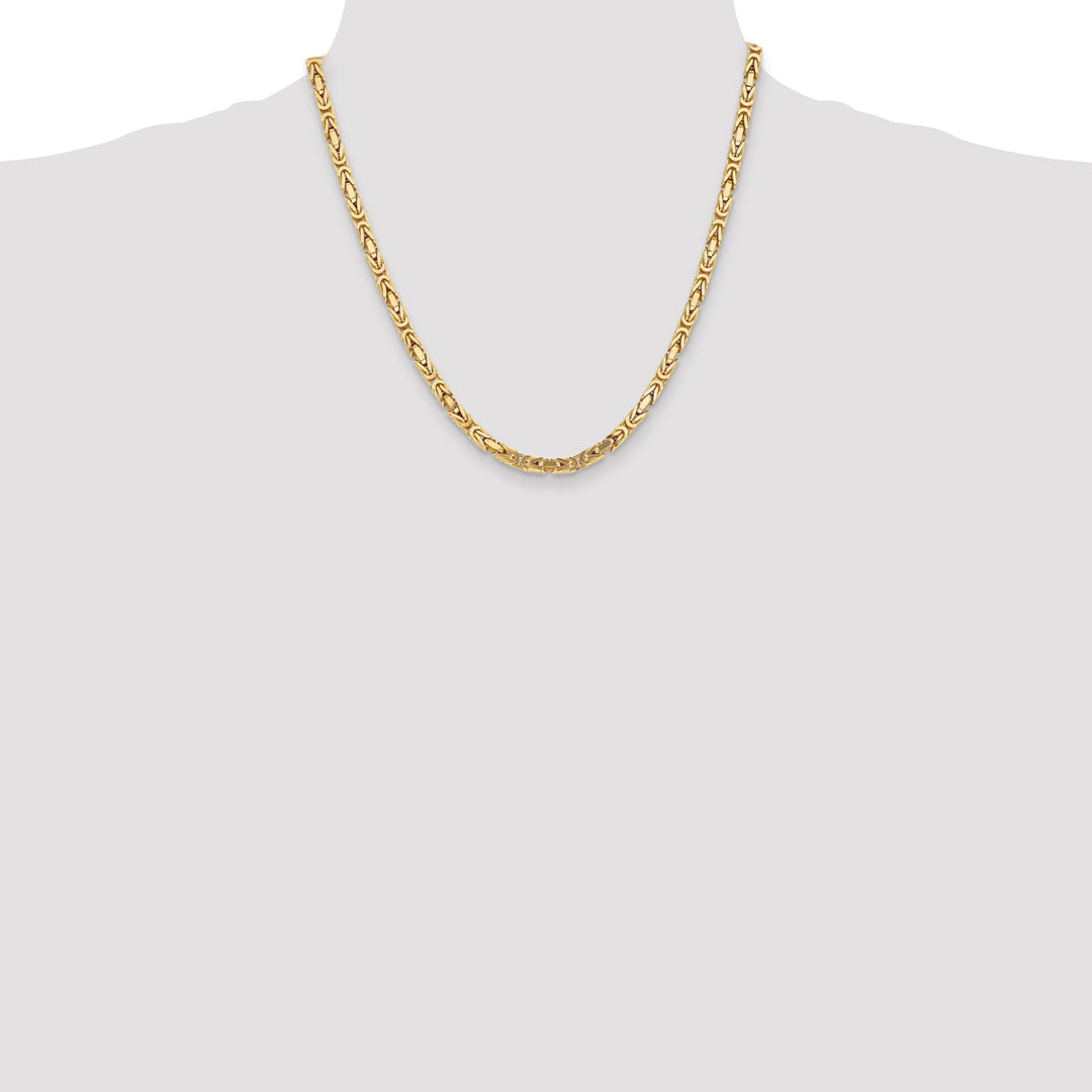 14k Yellow Gold Polish 4.00-mm Byzantine Chain