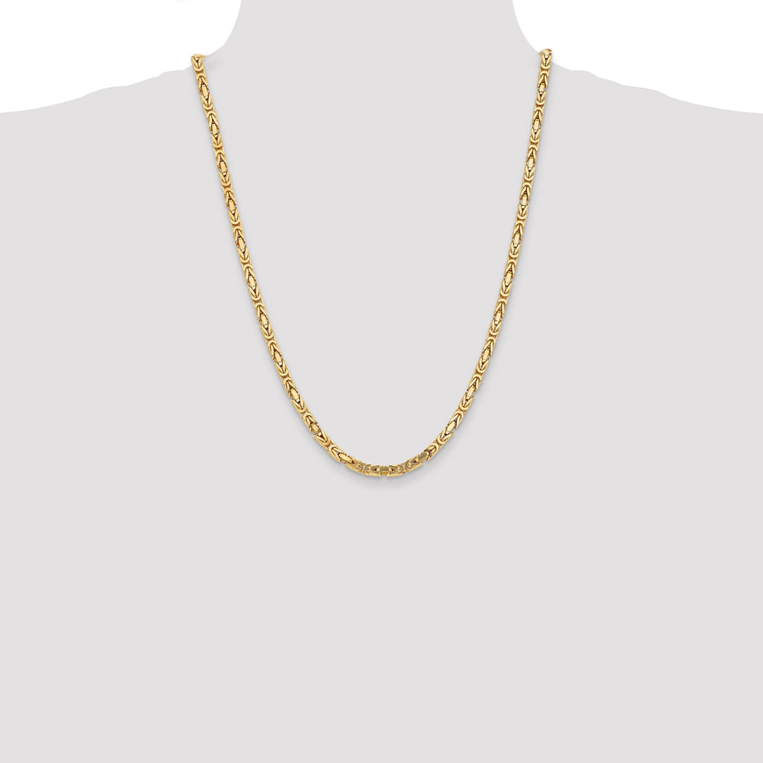 14k Yellow Gold Polish 4.00-mm Byzantine Chain