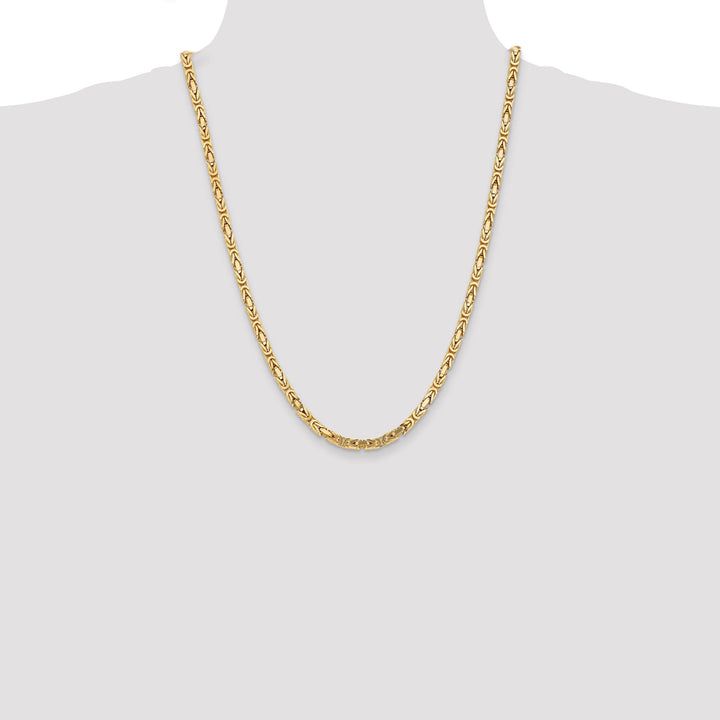 14k Yellow Gold Polish 4.00-mm Byzantine Chain