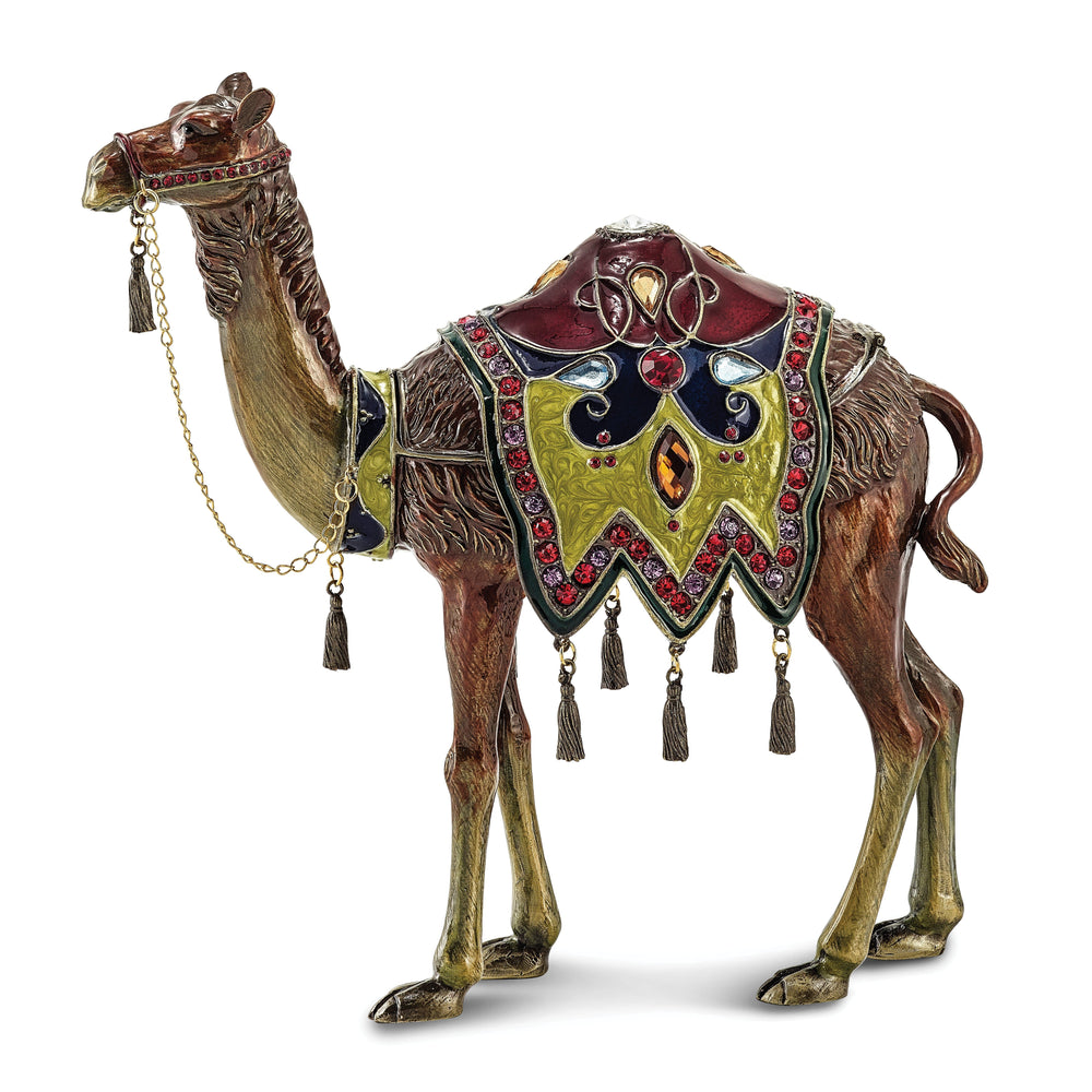 Bejeweled Pewter Large Desert Camel Trinket Box