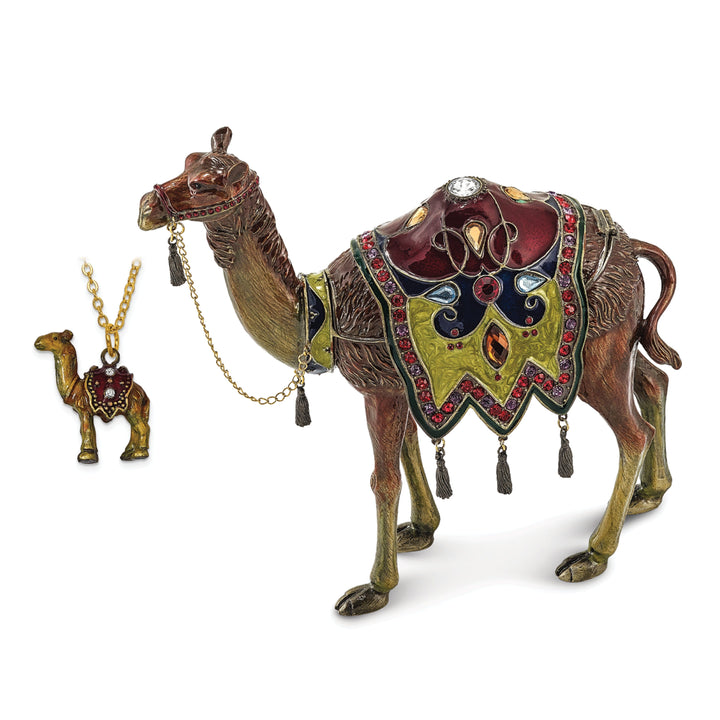 Bejeweled Pewter Large Desert Camel Trinket Box
