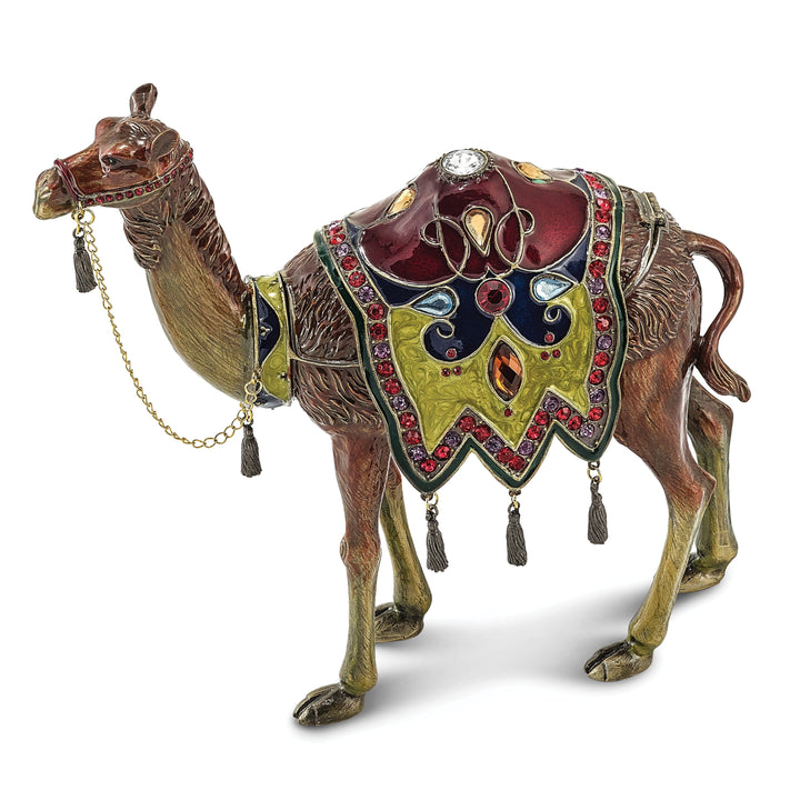 Bejeweled Pewter Large Desert Camel Trinket Box