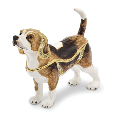 Bejewel Multi Brown Color Enamel Finish BEAUREGARD Beagle Trinket Box at $ 47.5 only from Jewelryshopping.com
