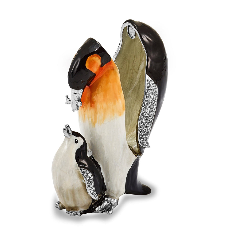 Bejeweled Pewter Multi HERO HARPER Emperor Penguin Baby Trinket Box