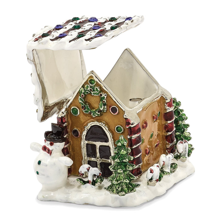Bejewel Multi Color Finish LEBKUCHENHAUS Gingerbread House Trinket Box