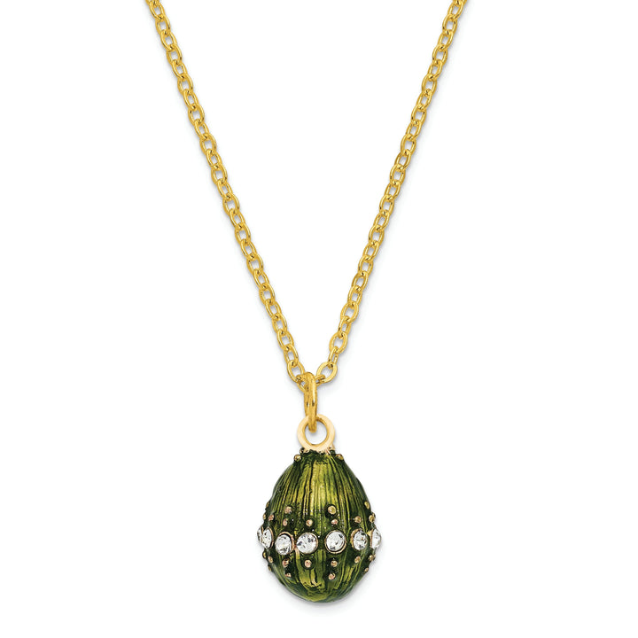 Bejeweled Multi Color Finish REGAL GREEN (Plays Swan Lake) Musical Egg