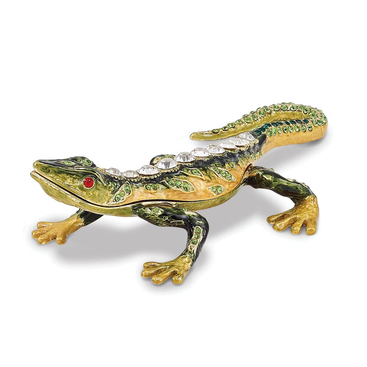 Bejeweled Multi Color Finish ROCKY Rain Forest Lizard Trinket Box