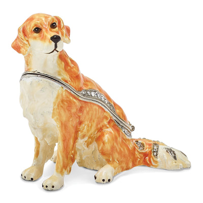 Bejewel Pewter Multi Color Enamel GOLDIE Golden Retriever Trinket Box at $ 47.5 only from Jewelryshopping.com