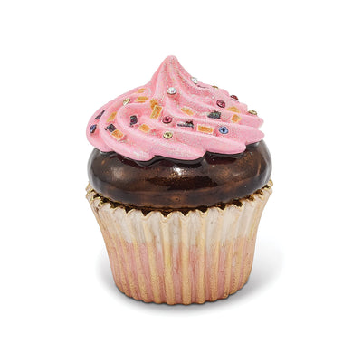 Bejeweled Multi Color BERRIES 'N CREME Chocolate Cupcake Trinket Box