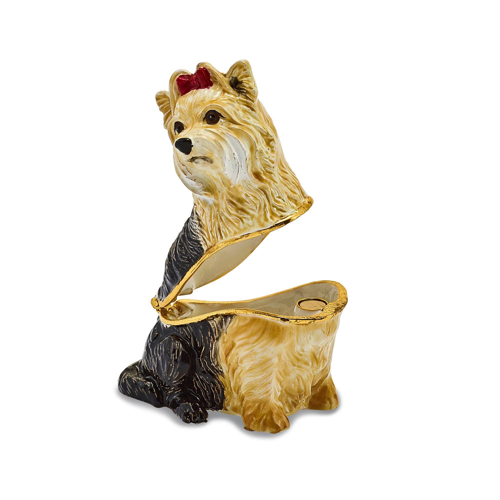 Bejeweled Multi Color Finish KIMBERLY Yorkshire Terrier Trinket Box