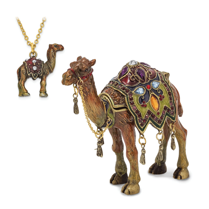 Bejeweled Pewter Desert Camel Trinket Box