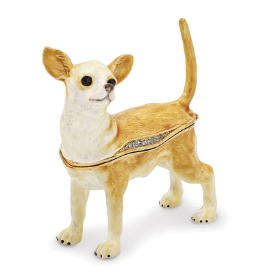 Bejewel Pewter Multi Color Enamel Finish SAMSON Chihuahua Trinket Box at $ 47.5 only from Jewelryshopping.com