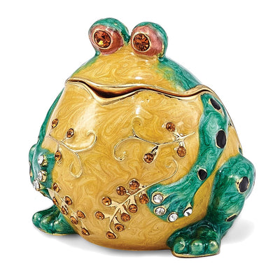 Bejewel Pewter Multi Color Finish BUBBA Croaking Bullfrog Trinket Box