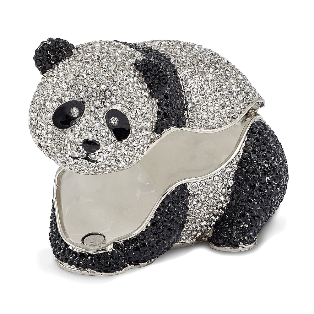 Bejeweled Multi Color Finish TING TING Crystal Panda Bear Trinket Box