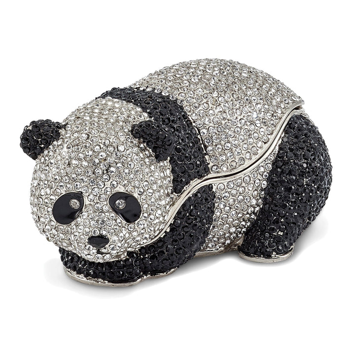 Bejeweled Multi Color Finish TING TING Crystal Panda Bear Trinket Box