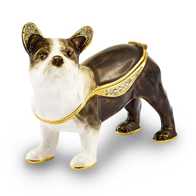 Bejeweled Multi Color Enamel Finish PIERRE French Bulldog Trinket Box at $ 47.5 only from Jewelryshopping.com