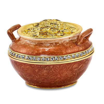 Bejeweled Crystal Pot of Gold Trinket Box at $ 47.5 only from Jewelryshopping.com