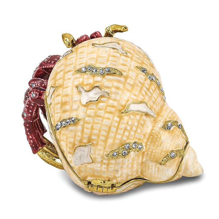 Bejeweled Multi Color Finish HERMAN Red Leg Hermit Crab Trinket Box