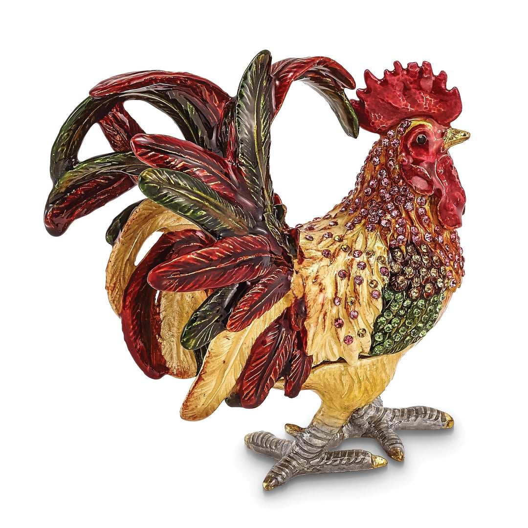 Bejeweled Crystal Strutting Rooster Trinket Box