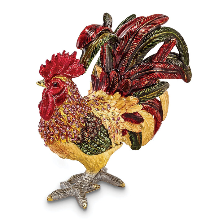 Bejeweled Crystal Strutting Rooster Trinket Box