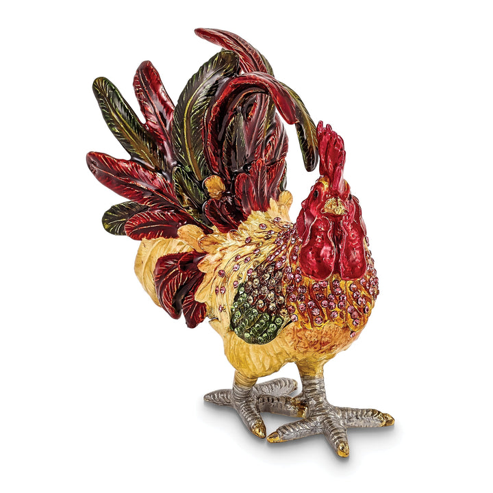 Bejeweled Crystal Strutting Rooster Trinket Box