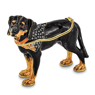 Bejewel Multi Color Enamel Finish KNOX Bluetick Coonhound Trinket Box at $ 49.4 only from Jewelryshopping.com