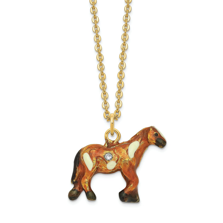 Bejeweled Pewter Multi Color ASPEN Appaloosa Horse Trinket Box