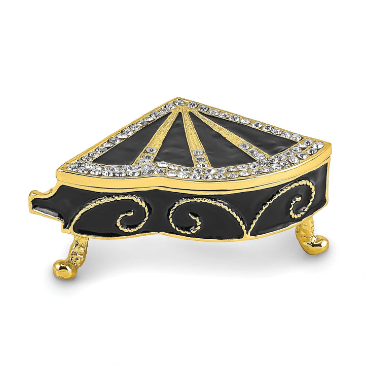 Bejeweled Pewter Multi Color Finish SERENADE Grand Piano Trinket Box