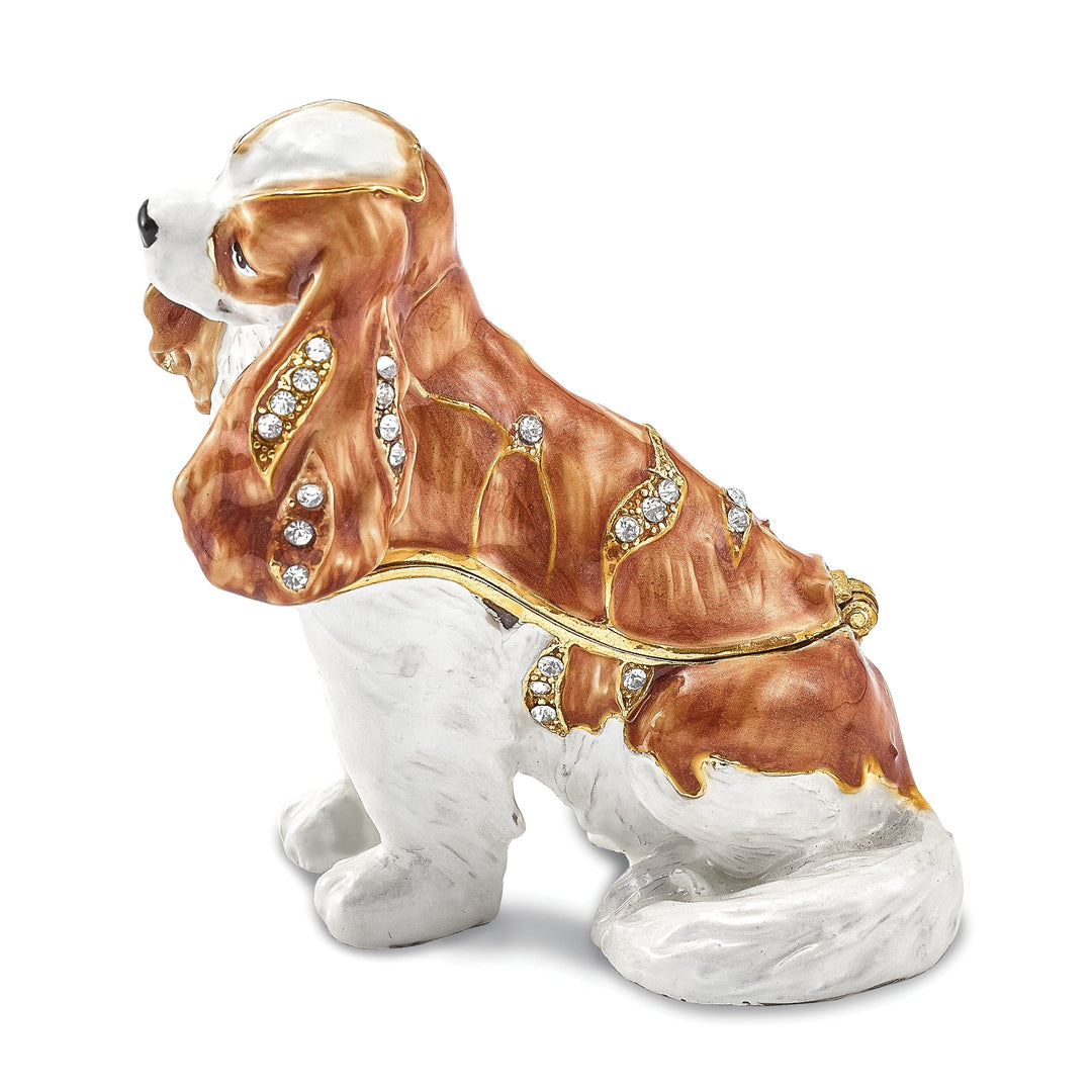 Bejeweled HENRIETTA Maria Cavalier King Charles Spaniel Trinket Box