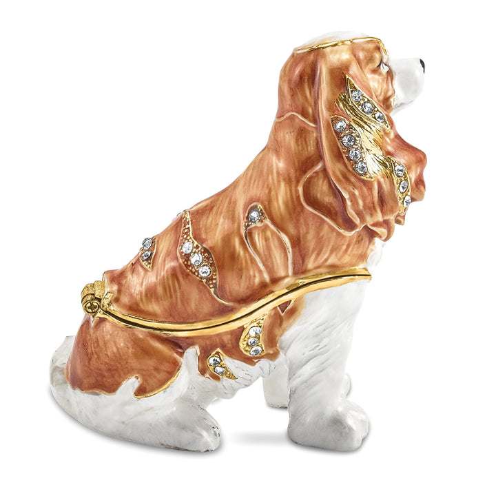 Bejeweled HENRIETTA Maria Cavalier King Charles Spaniel Trinket Box