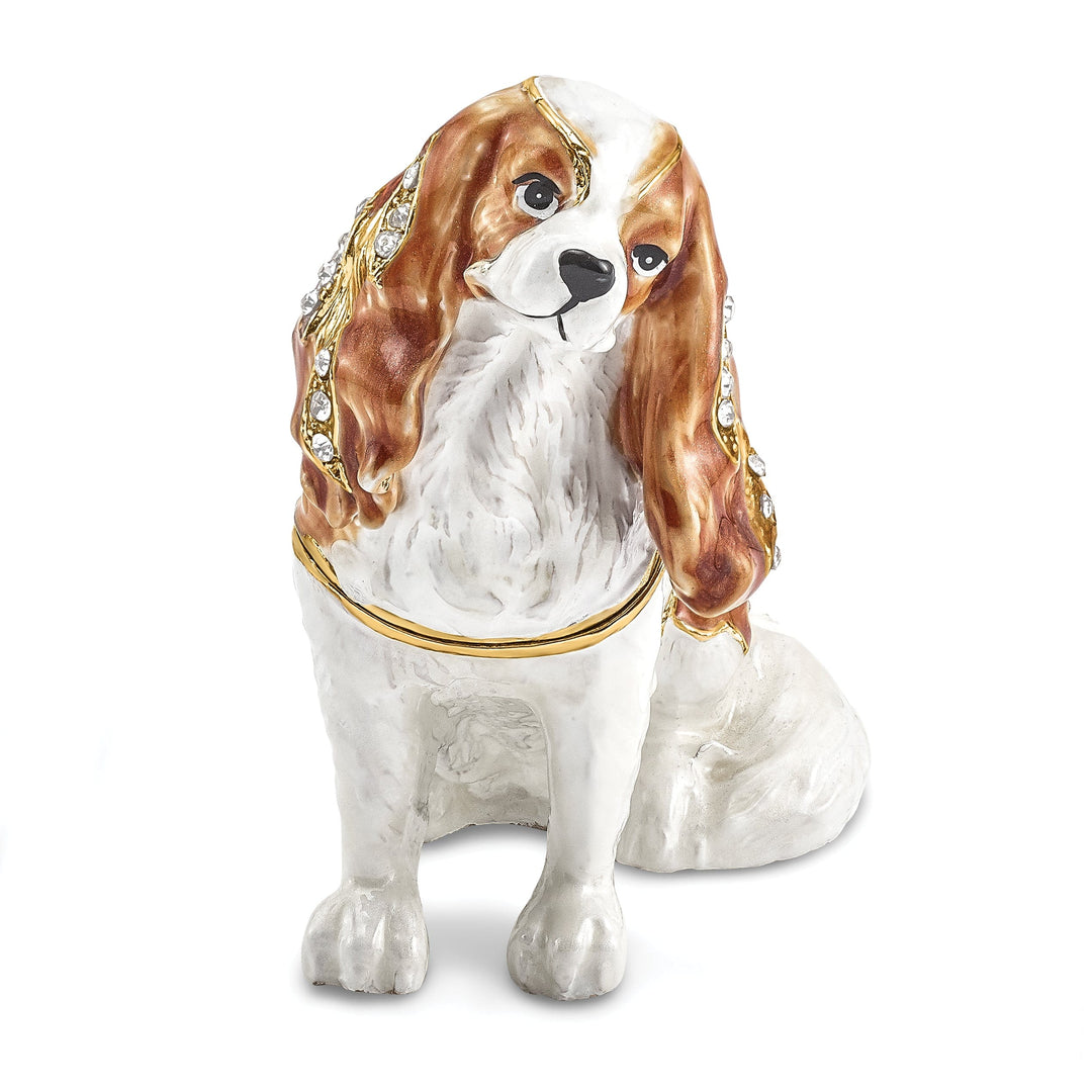 Bejeweled HENRIETTA Maria Cavalier King Charles Spaniel Trinket Box