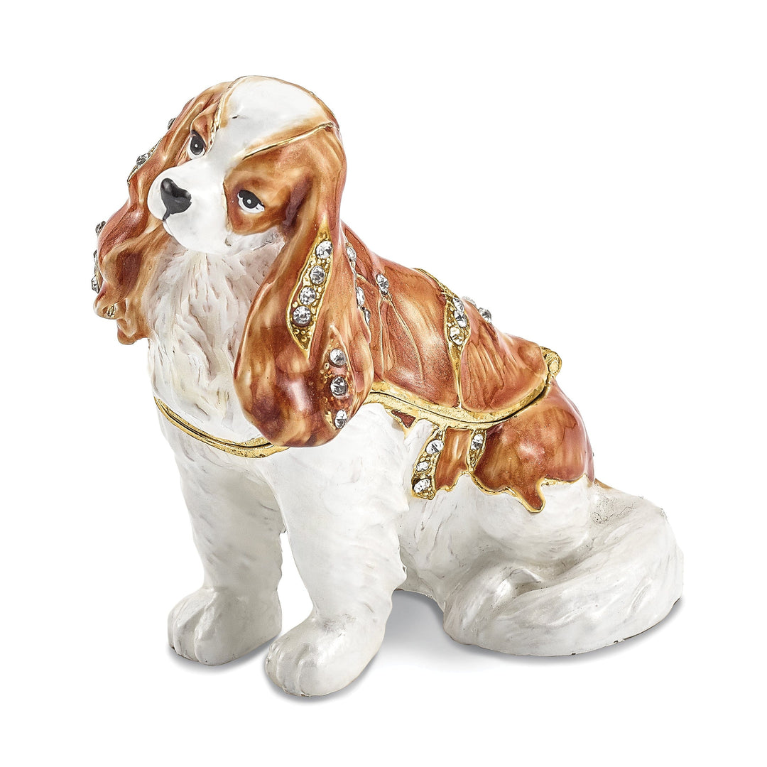 Bejeweled HENRIETTA Maria Cavalier King Charles Spaniel Trinket Box