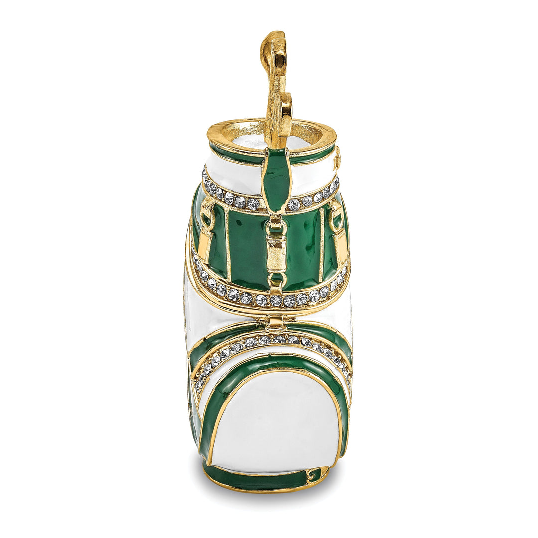 Bejeweled Pewter Multi Color Finish GAME OF FORES Golf Bag Trinket Box