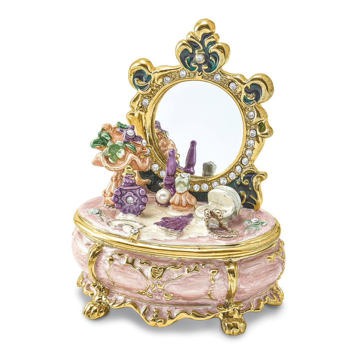 Bejeweled Multi Color Finish VANITY Dressing Makeup Table Trinket Box