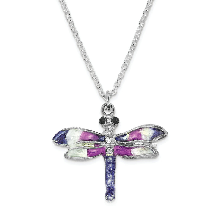 Bejeweled Pewter Multi Color Finish DIVA Dragonfly Ring Holder