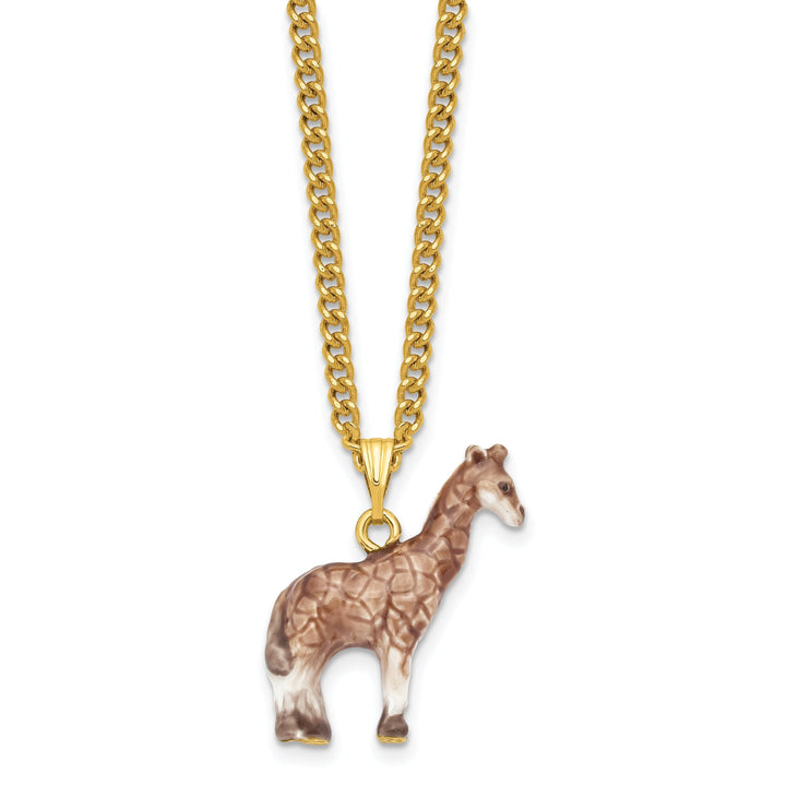Bejeweled Pewter Brown White Color Enamel Finish Giraffe Trinket Box