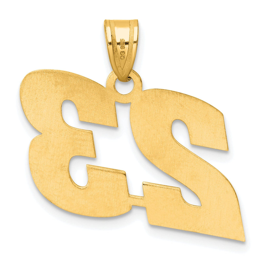 14k Yellow Gold Polished Finish Block Script Design Number 23 Charm Pendant