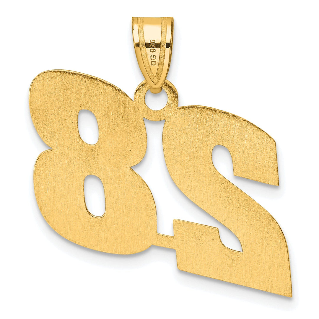 14k Yellow Gold Polished Finish Block Script Design Number 28 Charm Pendant