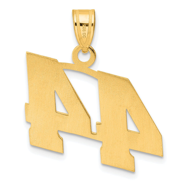 14k Yellow Gold Polished Finish Block Script Design Number 44 Charm Pendant