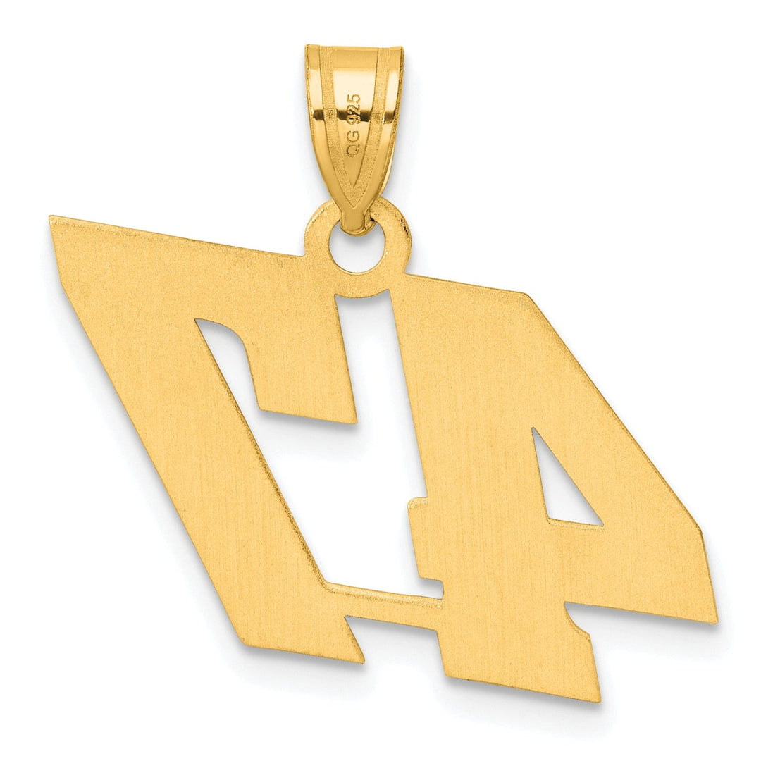 14k Yellow Gold Polished Finish Block Script Design Number 47 Charm Pendant