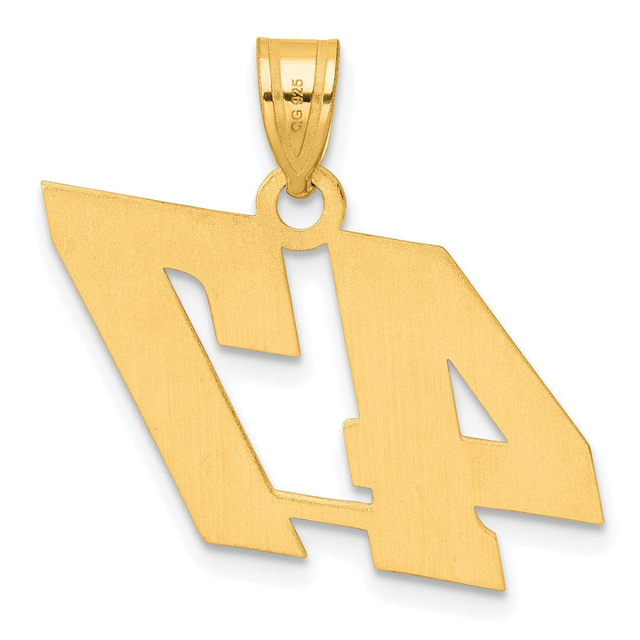 14k Yellow Gold Polished Finish Block Script Design Number 47 Charm Pendant