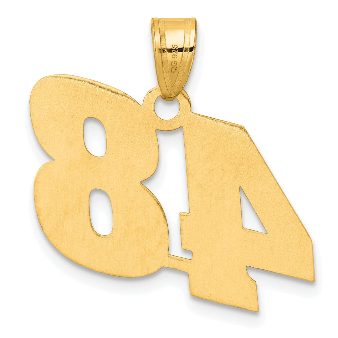 14k Yellow Gold Polished Finish Block Script Design Number 48 Charm Pendant