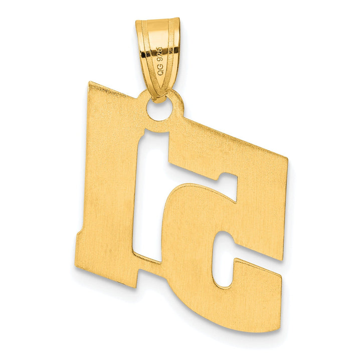14k Yellow Gold Polished Finish Block Script Design Number 51 Charm Pendant