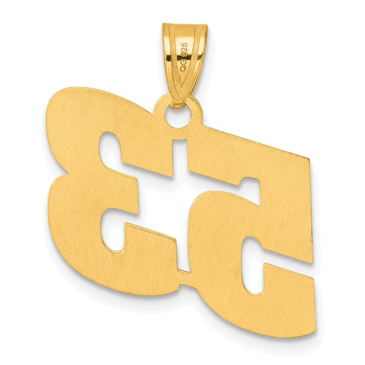 14k Yellow Gold Polished Finish Block Script Design Number 53 Charm Pendant