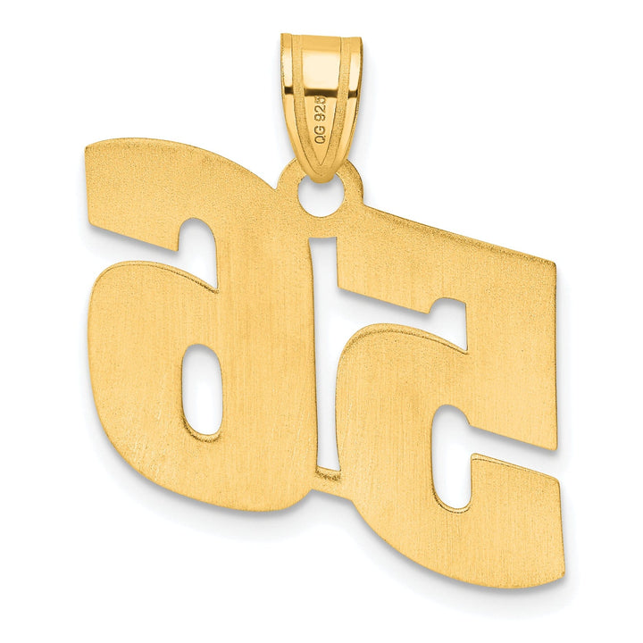 14k Yellow Gold Polished Finish Block Script Design Number 56 Charm Pendant